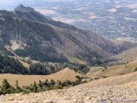 View from Box Elder Peak: Looking west, southwest into Highland and Alpine. Damage from recent fires is visible in the canyon.
